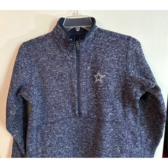 Antigua Women Dallas Cowboys Quarter Zip Pullover Fleece Jacket Size L - Picture 3 of 7